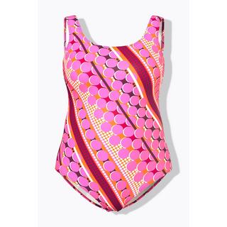 Ulla Popken Maillot de bain à pois sans bonnets souples décolleté rond  