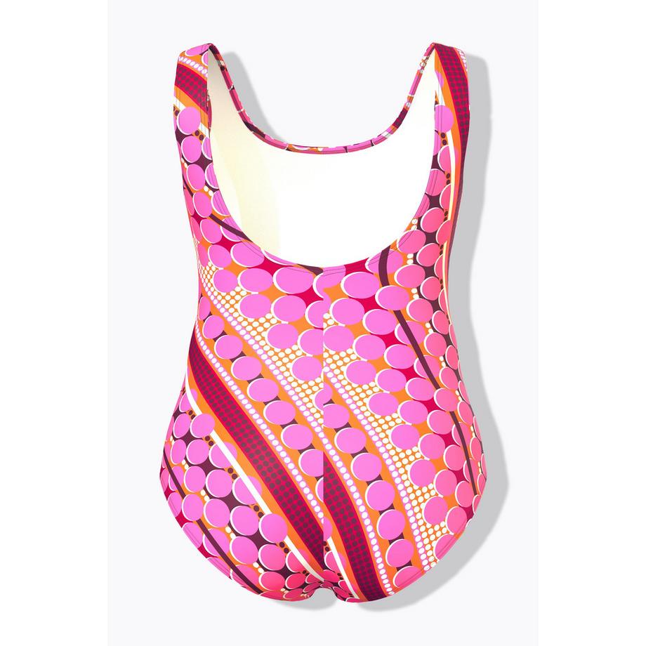 Ulla Popken Badeanzug Punkte ohne Softcups Rundhals  