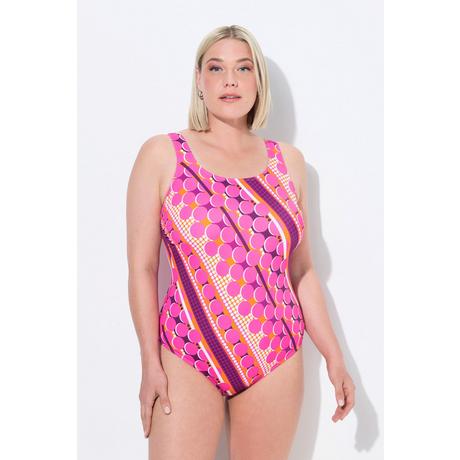 Ulla Popken Maillot de bain à pois sans bonnets souples décolleté rond  