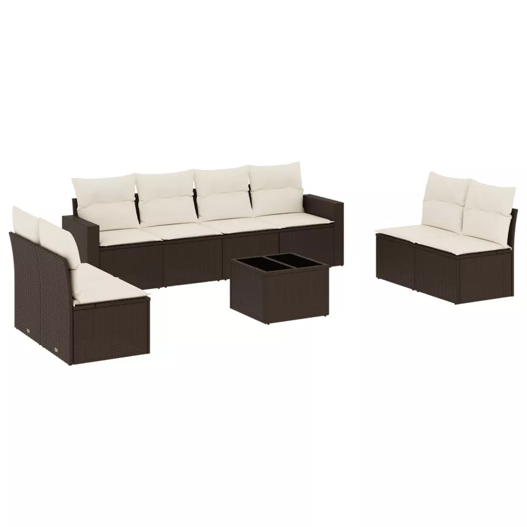 VidaXL - Garten sofagarnitur poly-rattan, One Size, Braun