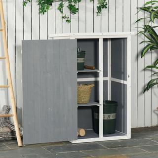 Northio Abri de jardin abri à outils étagères sapin noir + gris + blanc 75x56x115cm  