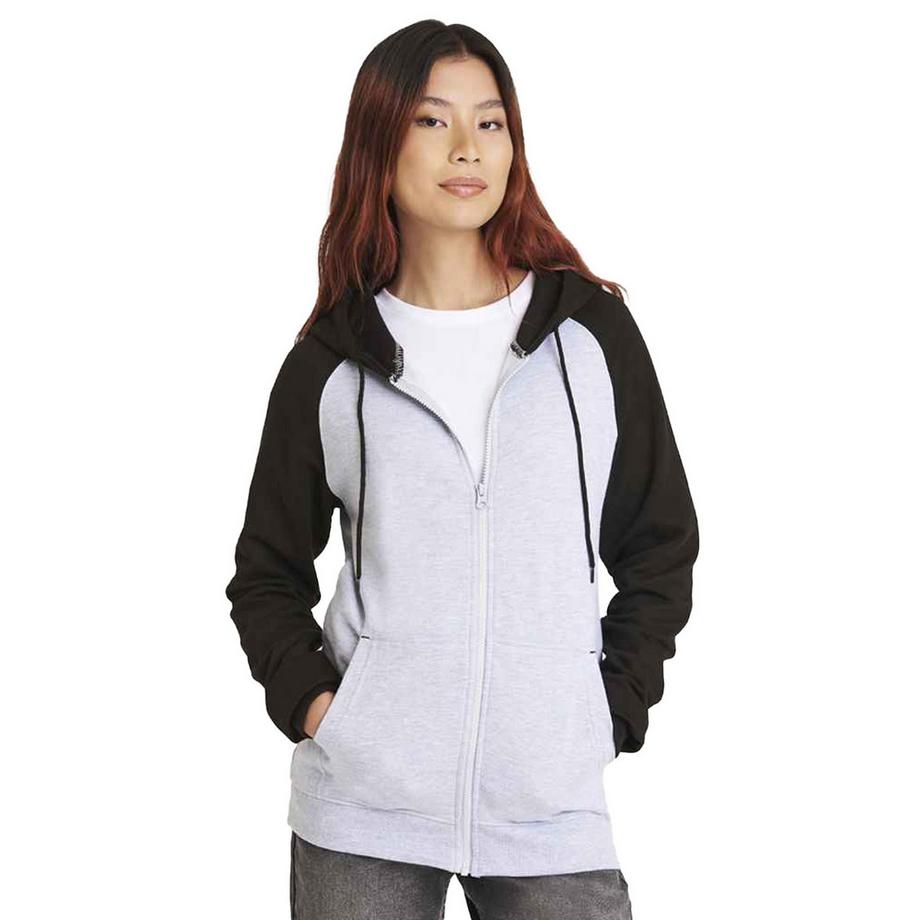 AWDis Felpa con Cappuccio Full Zip Baseball  
