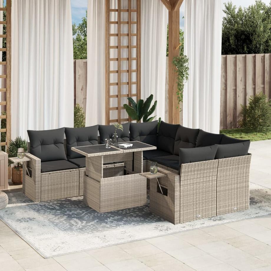 VidaXL set divano da giardino Polirattan  