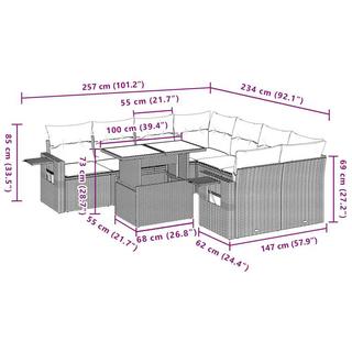 VidaXL Ensemble de canapés de jardin rotin synthétique  