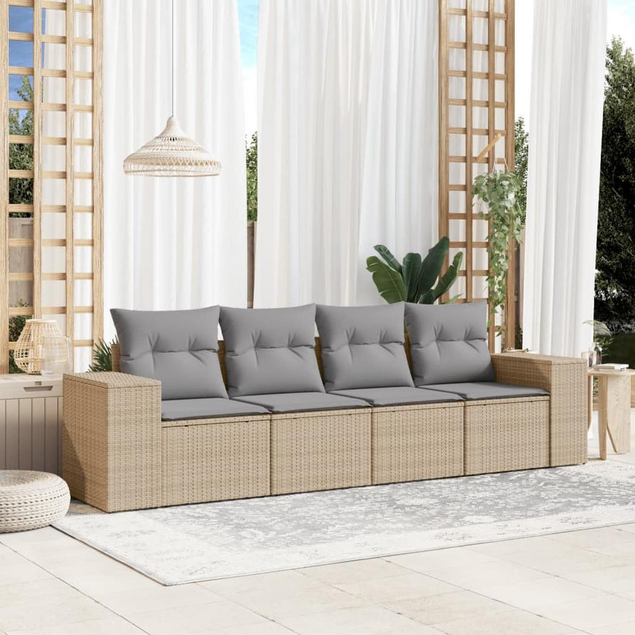 VidaXL Ensemble de canapés de jardin rotin synthétique  