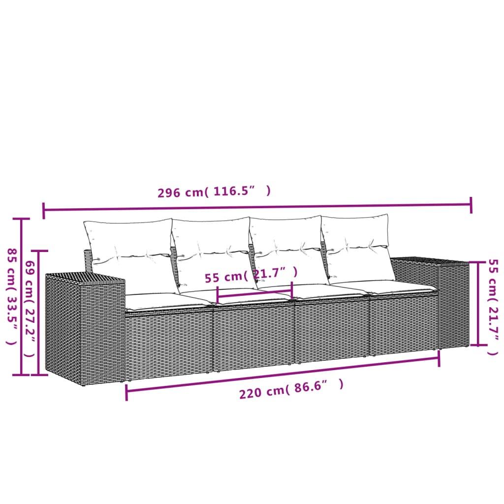 VidaXL set divano da giardino Polirattan  