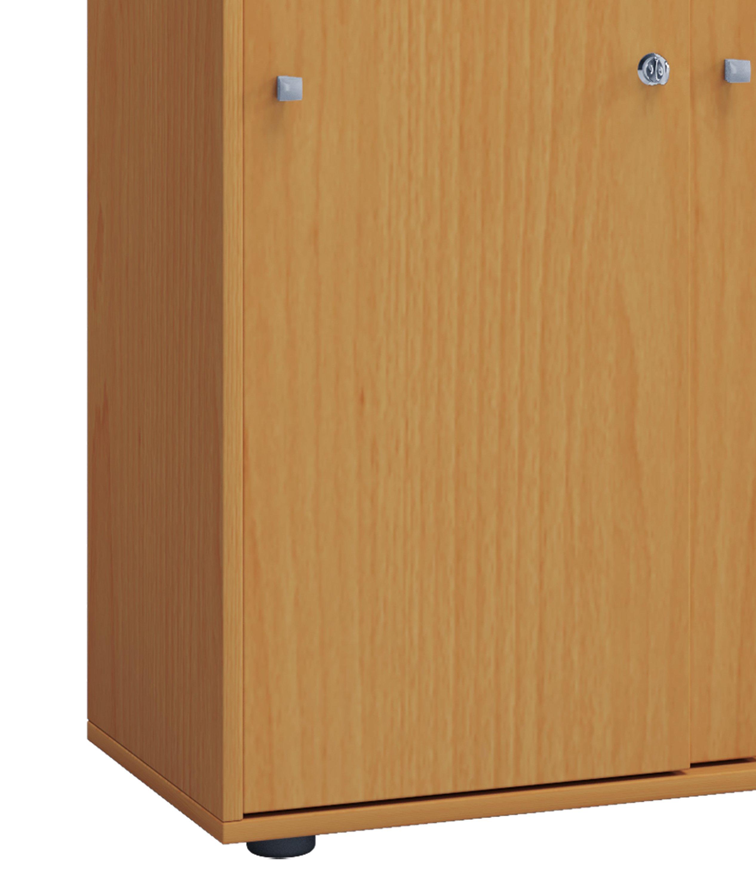 VCM Büroschrank mit 5 Fächern | moderner Aktenschrank mit Schiebetüren | Maße ca. B. 70 x H. 184 x T. 37 cm – Lona 5-Fach  