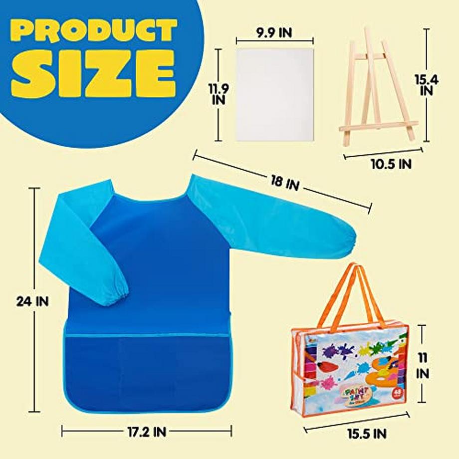 Activity-board  48-teiliges Malset für Kleinkinder und Kinder mit 12 Pinseln, 10 Leinwänden, 2 Tischstaffeleien, 2 