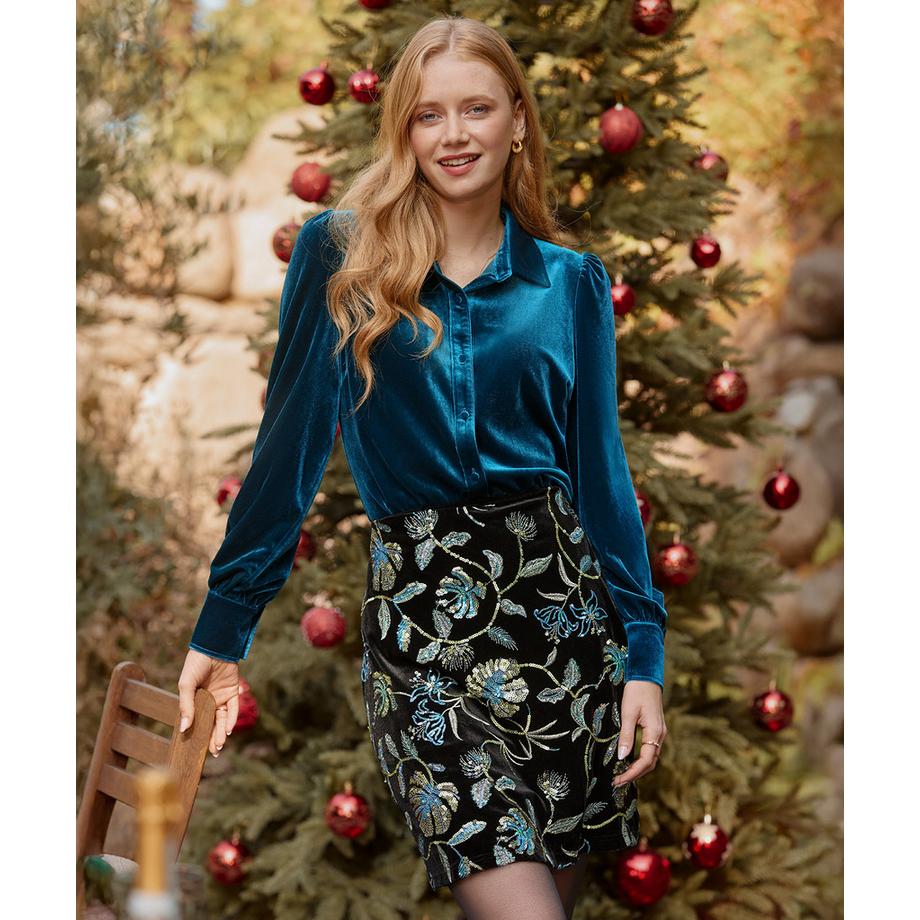 Joe Browns Blouse en velours extensible  