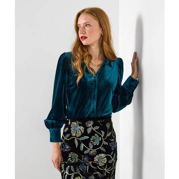 Stretch-Veloursbluse