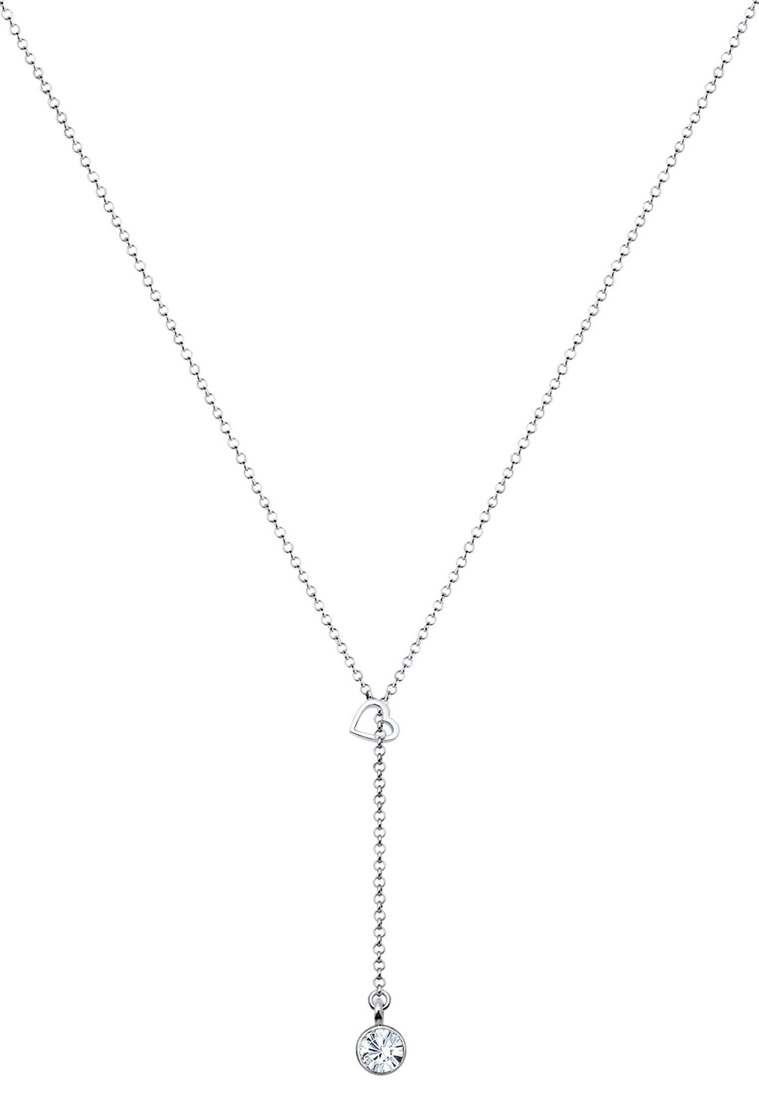 Elli  Collier Femme Coeur Filigrane De Cristal 