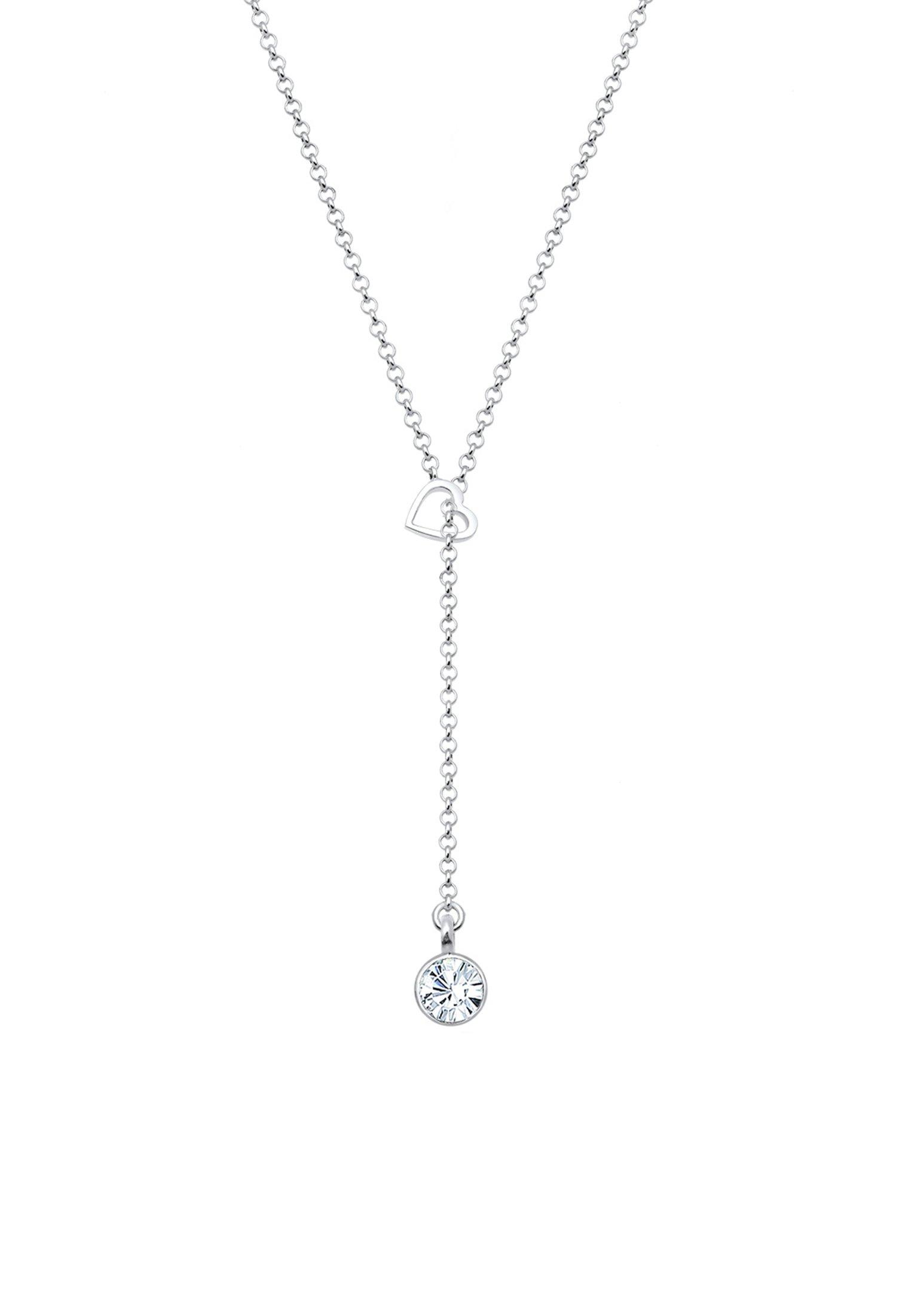 Elli  Collier Femme Coeur Filigrane De Cristal 