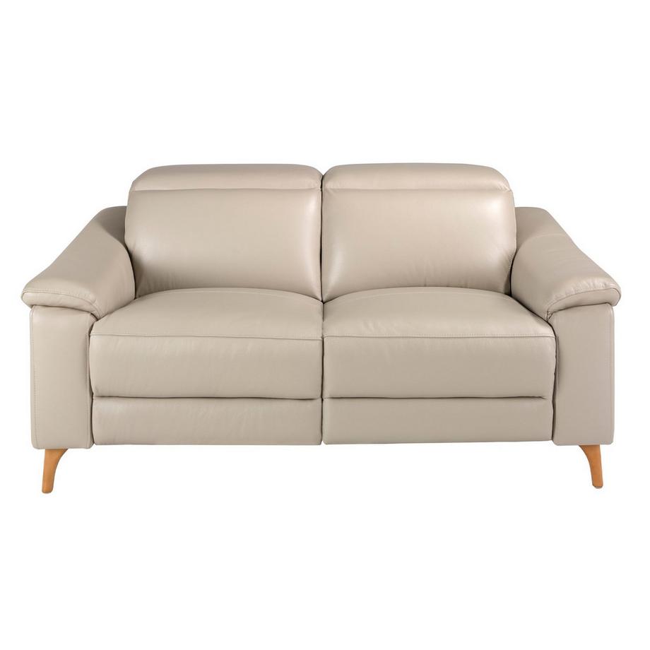 ANGEL CERDA 2-Sitzer-Relax-Sofa aus taupefarbenem Leder  