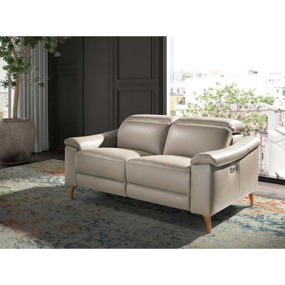 ANGEL CERDA 2-Sitzer-Relax-Sofa aus taupefarbenem Leder  