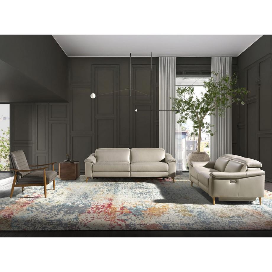 ANGEL CERDA 2-Sitzer-Relax-Sofa aus taupefarbenem Leder  