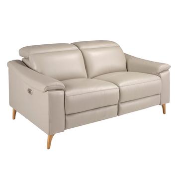 2-Sitzer-Relax-Sofa aus taupefarbenem Leder