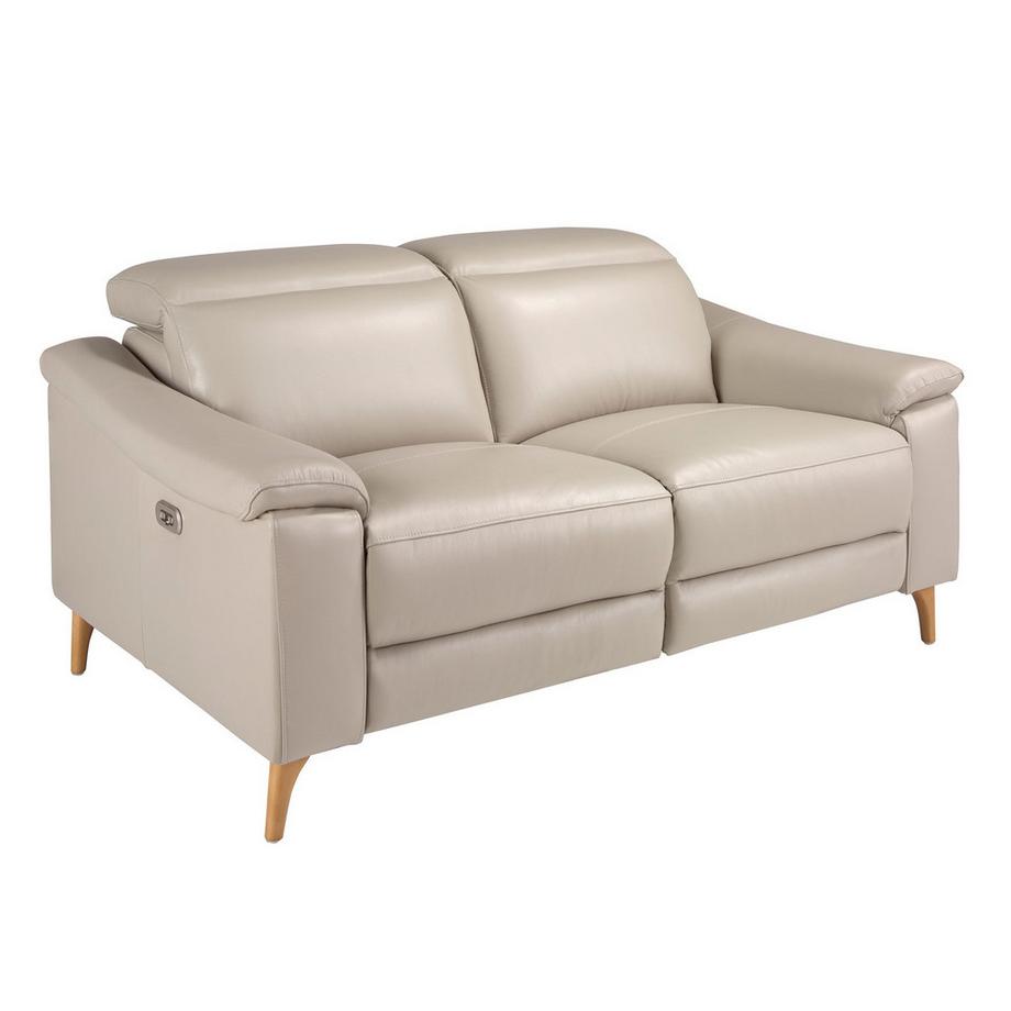 2-Sitzer-Relax-Sofa aus taupefarbenem Leder