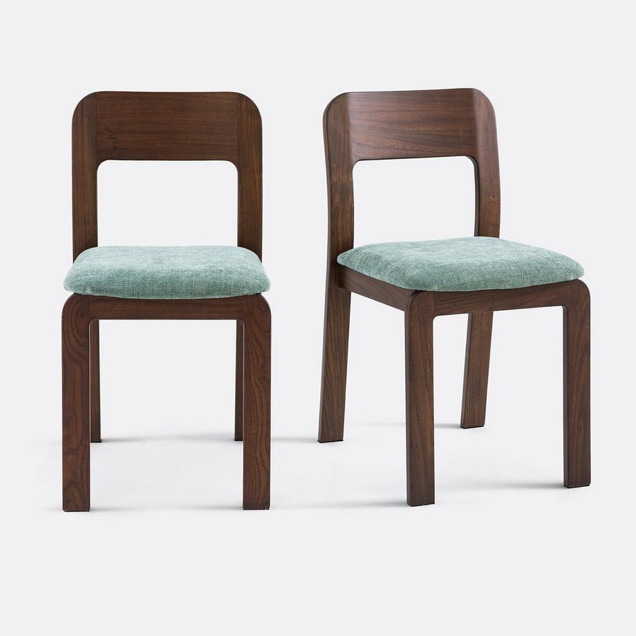 Lot de 2 chaises rembourrées en orme massif Talet