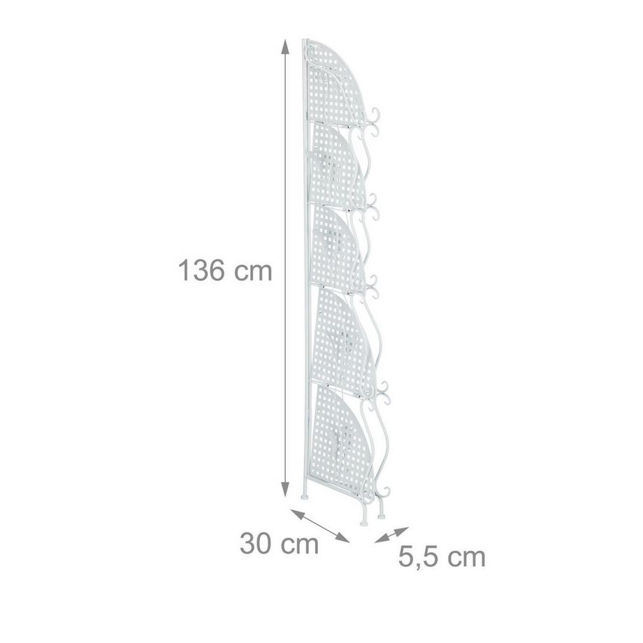 B2X  Étagère d'angle en métal blanc avec 5 étagères 
