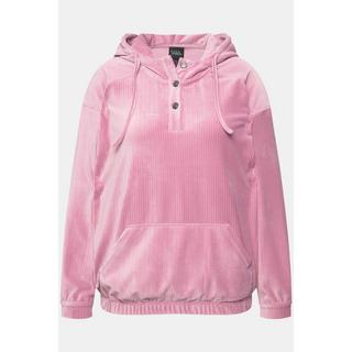 Ulla Popken  Sweat-shirt à capuche et manches longues, coupe oversize, bordure élastique 