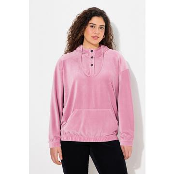 Sweat-shirt à capuche et manches longues, coupe oversize, bordure élastique