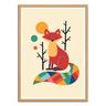 Wall Editions  Art-Poster - Rainbow Fox - Andy Westface - 50 x 70 cm 