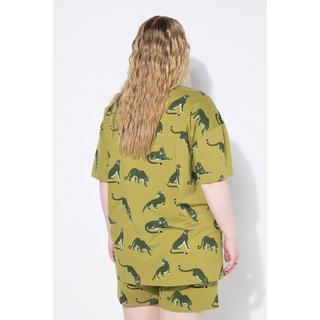 Studio Untold Pigiama Corto Due Pezzi Stampa Leopardo Oversize  