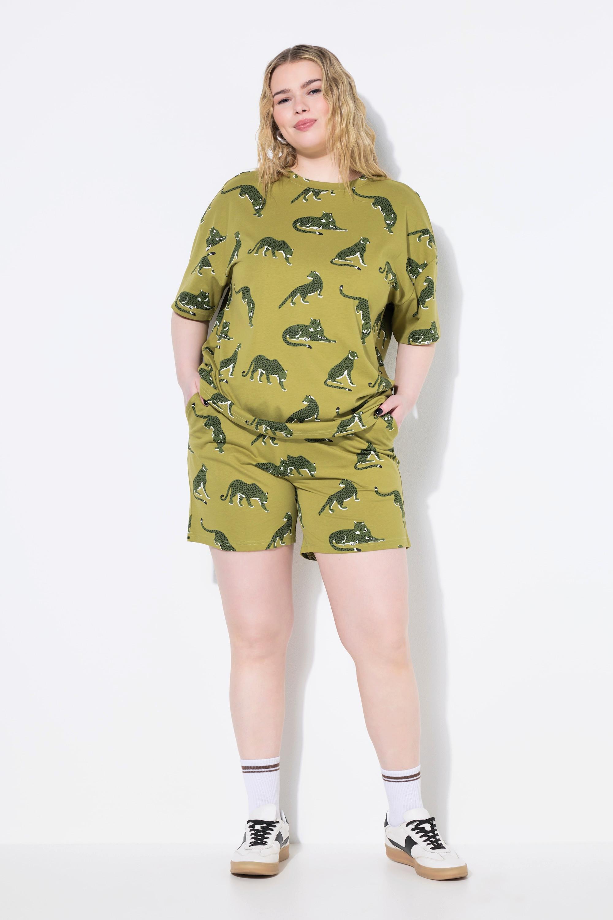 Studio Untold Pigiama Corto Due Pezzi Stampa Leopardo Oversize  