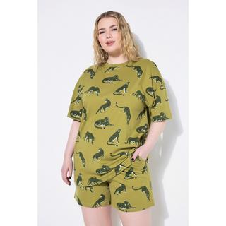 Studio Untold Pigiama Corto Due Pezzi Stampa Leopardo Oversize  