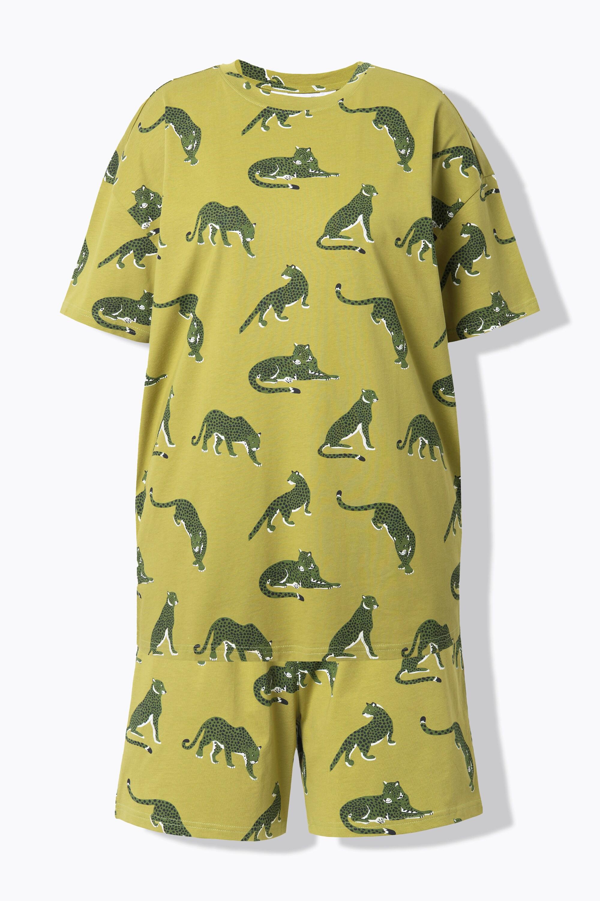 Studio Untold Pigiama Corto Due Pezzi Stampa Leopardo Oversize  
