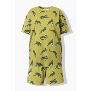 Studio Untold Pigiama Corto Due Pezzi Stampa Leopardo Oversize  