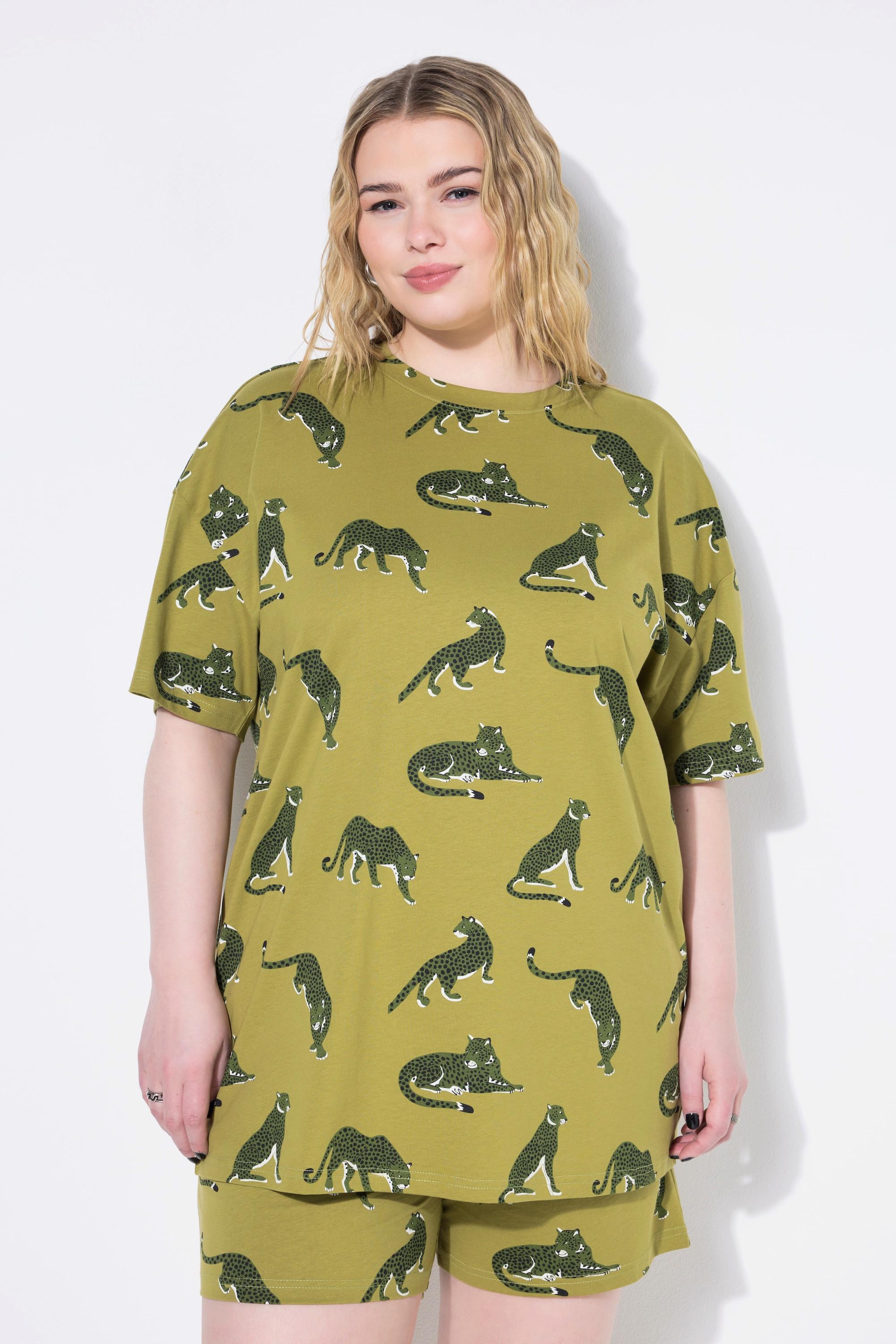 Studio Untold Pigiama Corto Due Pezzi Stampa Leopardo Oversize  