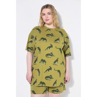 Studio Untold Pigiama Corto Due Pezzi Stampa Leopardo Oversize  