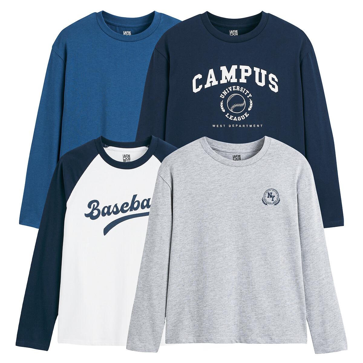 La Redoute Collections  4er-Pack Langarm-Shirts im College-Look 