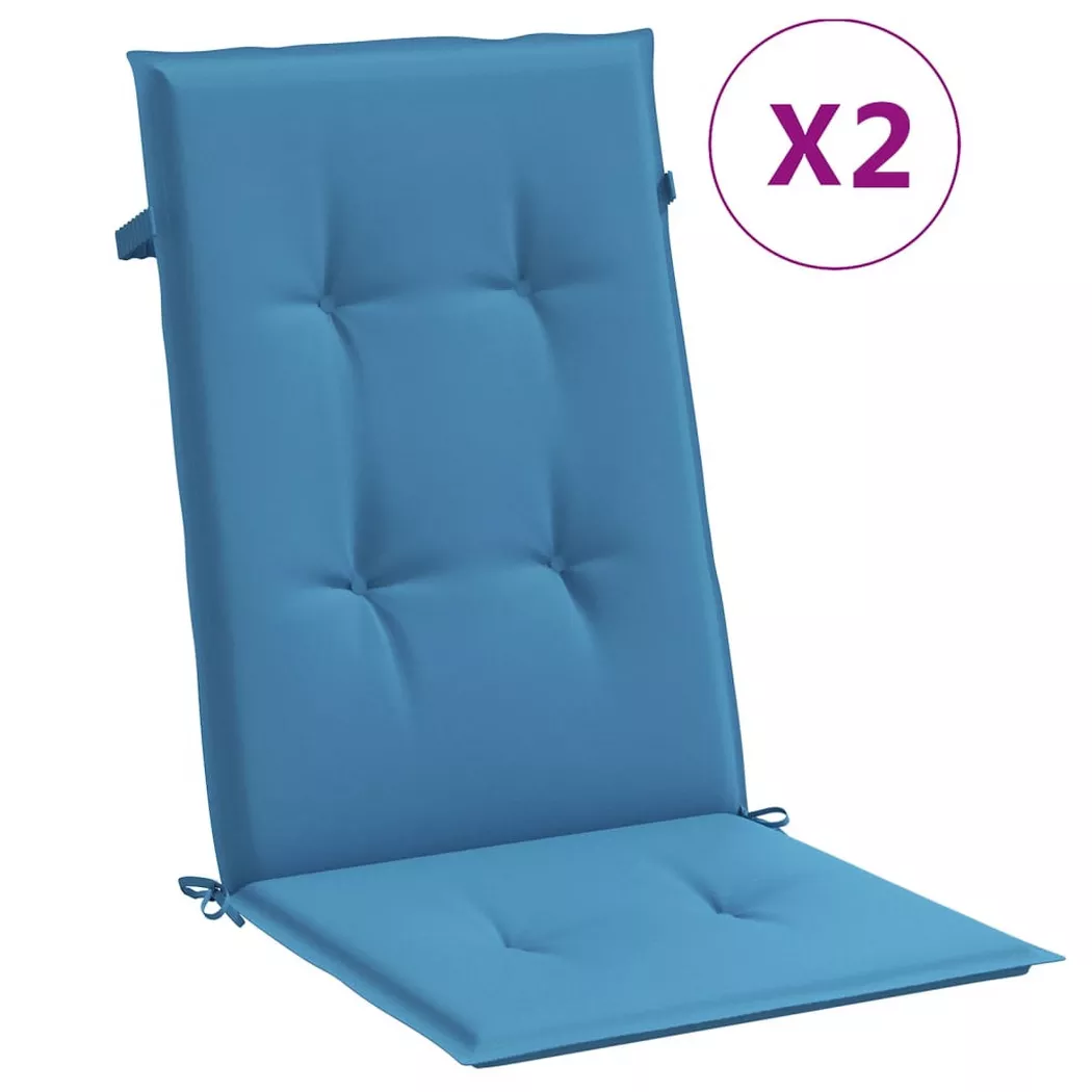 VidaXL - Coussin de chaise à dossier haut tissu, One Size, Bleu