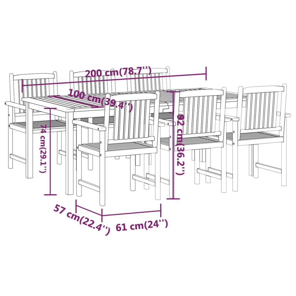 VidaXL set da pranzo per giardino Legno di acacia  