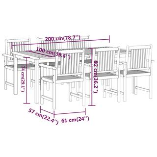 VidaXL set da pranzo per giardino Legno di acacia  