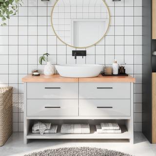 VidaXL  Comptoir de salle de bain bois de chêne 