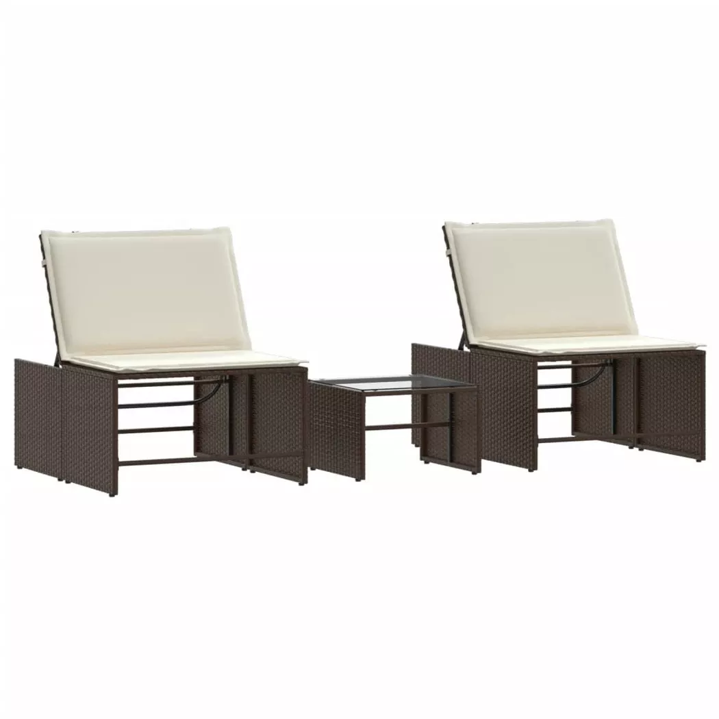 VidaXL - Chaise longue rotin synthétique, One Size, Marron