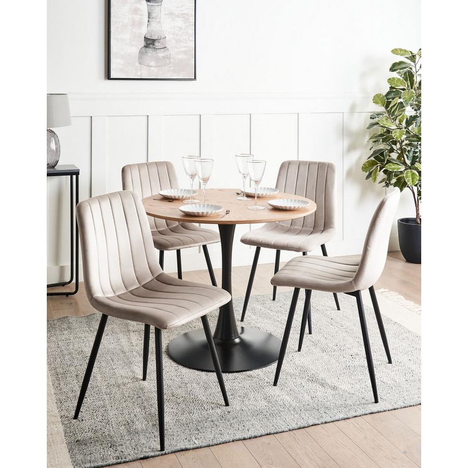 Beliani Set di 4 sedie da pranzo en Velluto Moderno KALISPELL  