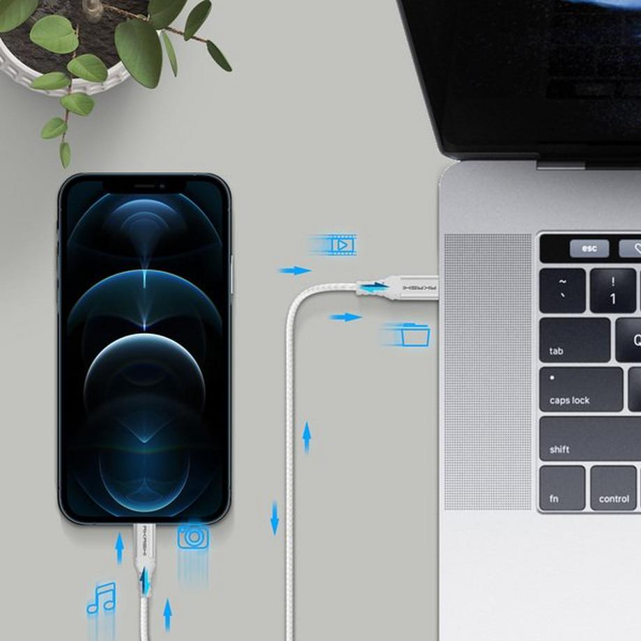 Akashi  Câble USB-C vers Lightning Akashi Blanc 