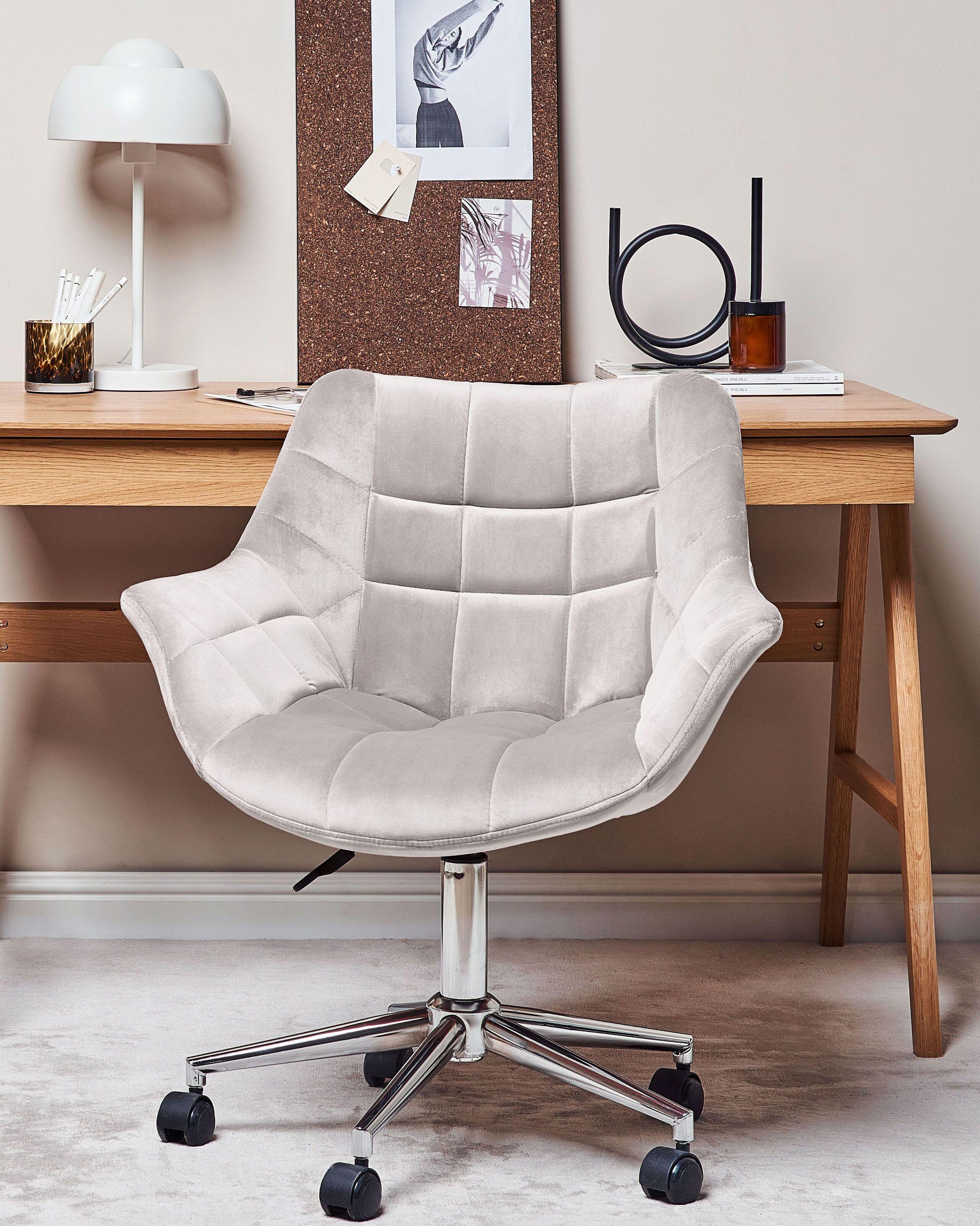 Beliani Chaise de bureau en Velours Moderne LABELLE  