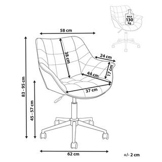 Beliani Sedia da scrivania en Velluto Moderno LABELLE  