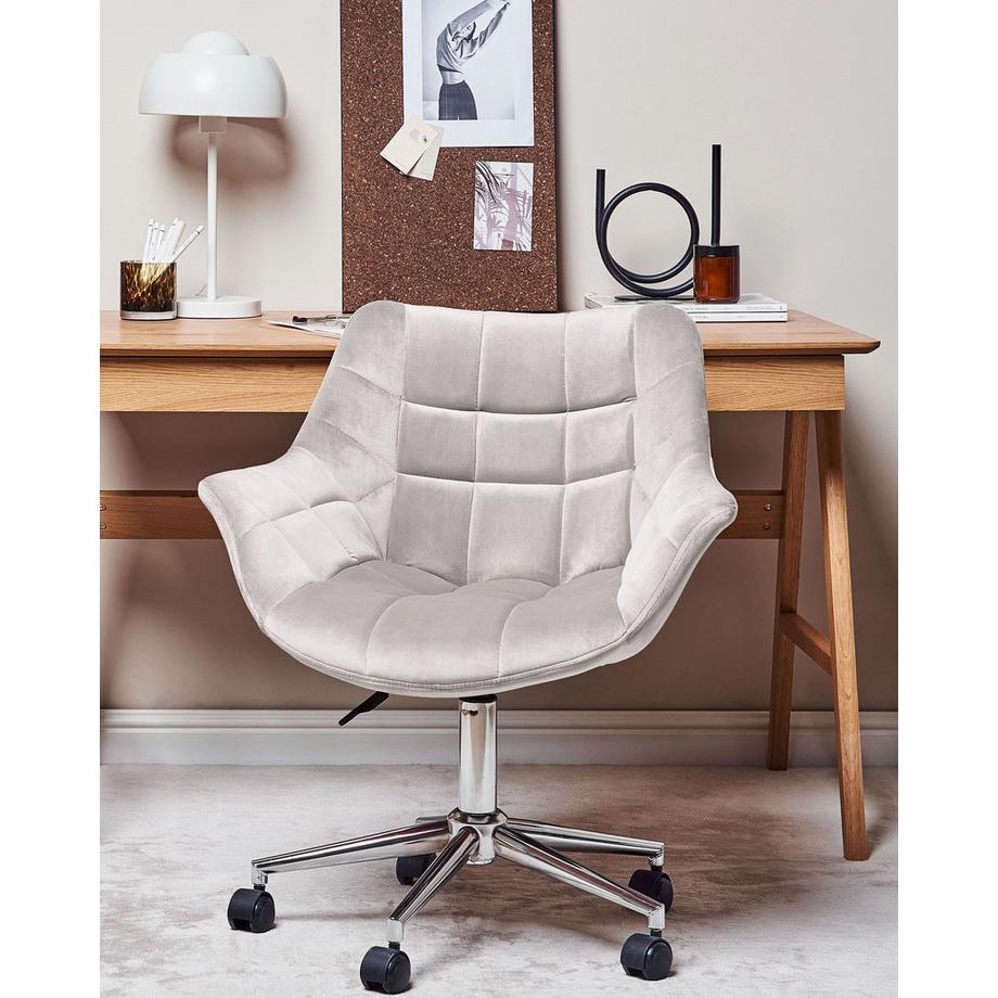 Beliani Chaise de bureau en Velours Glamour LABELLE  
