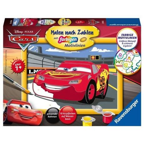 Ravensburger  Ravensburger Malen nach Zahlen 27843 - Lightning McQueen – Kinder ab 7 Jahren 