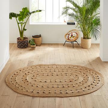 Tapis ovale en jute