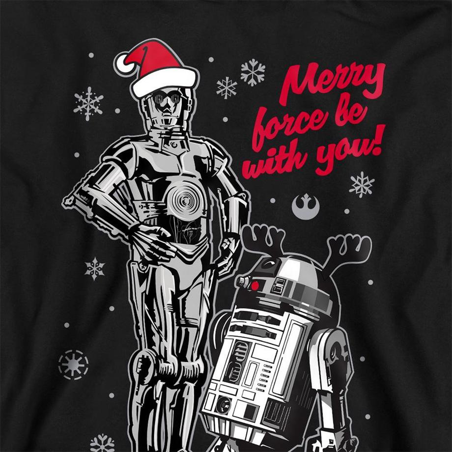 STAR WARS  Merry Christmas Droids Felpa Con Cappuccio 