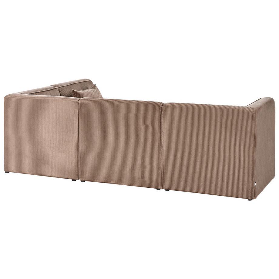Beliani Linksseitiges Ecksofa aus Cord  LEMVIG  