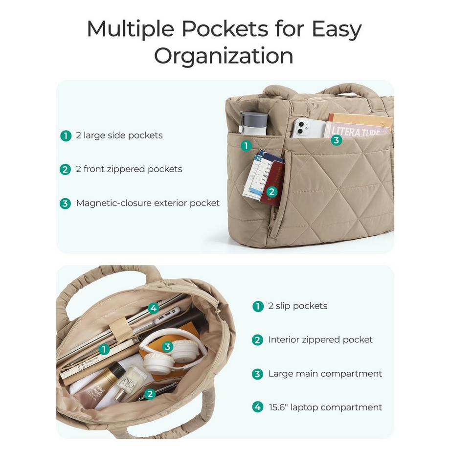 Only-bags.store Borsa Tote Puffer con Cerniera  