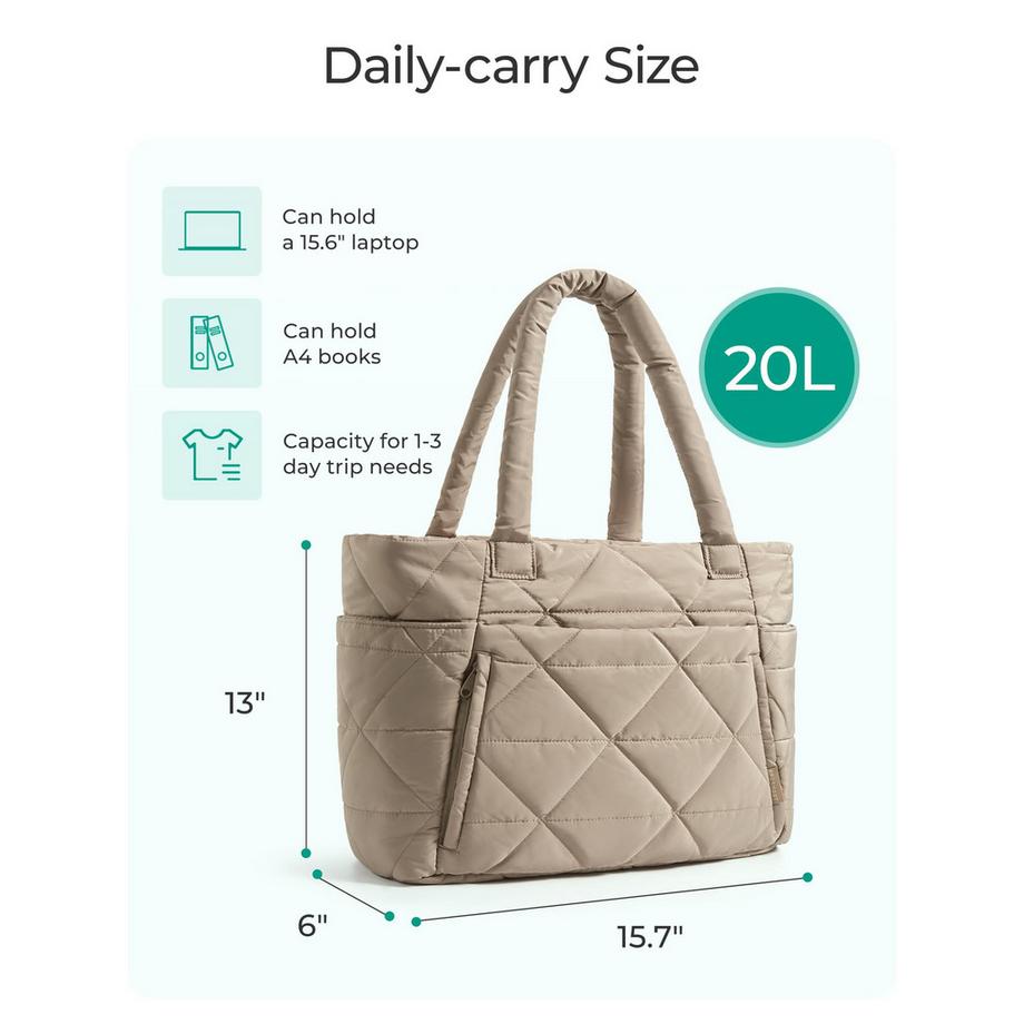 Only-bags.store Borsa Tote Puffer con Cerniera  